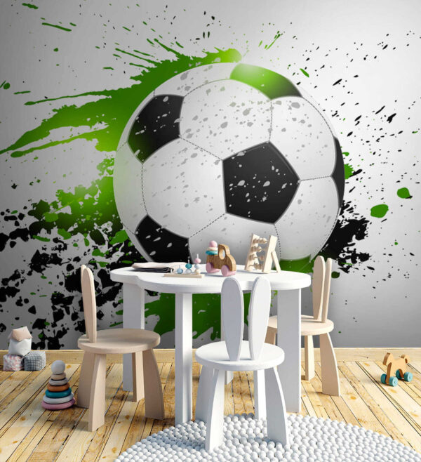 Fußball mit künstlerischen Spritzern Fototapeten Fußball mit künstlerischen Spritzern