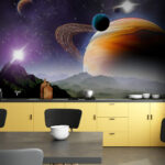 Fototapeten Planeten und Sterne im Weltraum