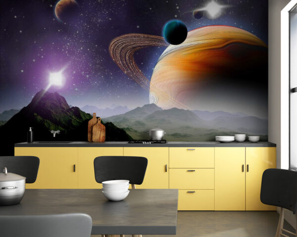 Planeten und Sterne im Weltraum Fototapeten Planeten und Sterne im Weltraum
