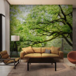 Fototapeten Baum mit grünen Blättern