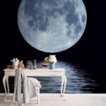 Fototapeten Vollmond über dem Wasser