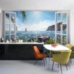 Fototapeten Fenster mit Blick auf das Meer