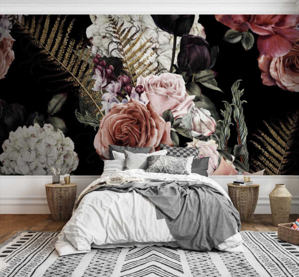 Fototapeten Florales Muster von Blumen