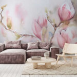 Fototapeten Aquarellmalerei einer Tulpe