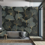 Fototapeten Elegantes Ginkgoblatt-Muster.