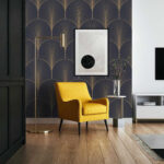 Fototapeten Elegantes Art-Déco-Fächermuster
