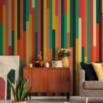 Fototapeten Bunt gestreiftes Muster