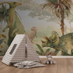 Fototapeten Aquarell eines Dinosauriers