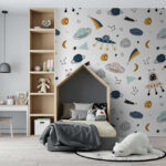 Fototapeten Muster von Cartoon-Objekten