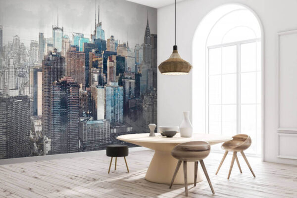 Illustration der Skyline von New York City Fototapeten Illustration der Skyline von New York City
