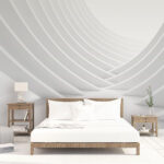 Fototapeten Weiße Struktur mit geschwungenen Linien