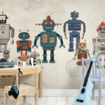 Fototapeten Karikatur eines Roboters