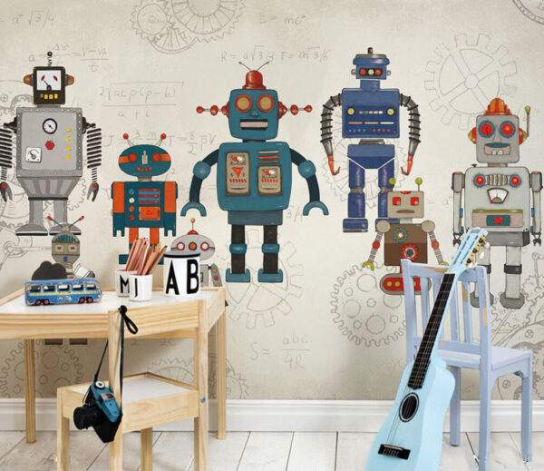 Karikatur eines Roboters Fototapeten Karikatur eines Roboters