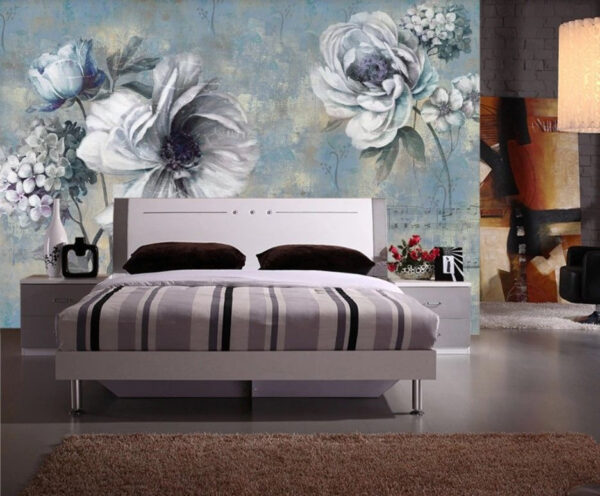 Malerei von Blumen und Noten Fototapeten Malerei von Blumen und Noten
