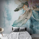 Fototapeten Florale Eleganz vor einer ruhigen Kulisse