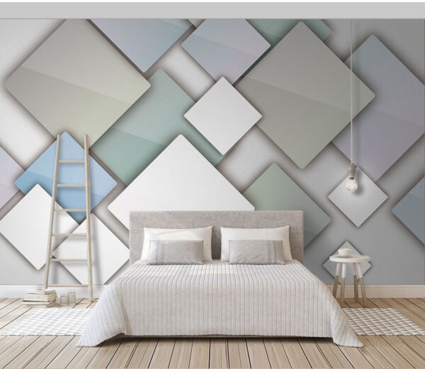 Weißes Quadrat auf einem bunten Hintergrund Fototapeten Weißes Quadrat auf einem bunten Hintergrund