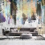 Fototapeten Lebendige Spritzer von Farbe und Textur