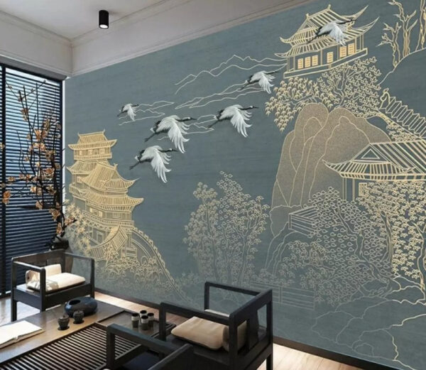 Vogel fliegt durch die Luft Fototapeten Vogel fliegt durch die Luft