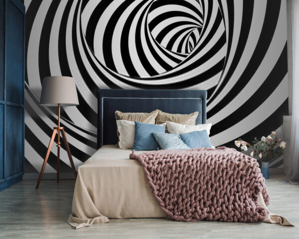 Schwarz-weißes Spiralmuster Fototapeten Schwarz-weißes Spiralmuster