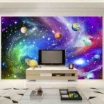 Fototapeten Planeten am Himmel mit Sternen