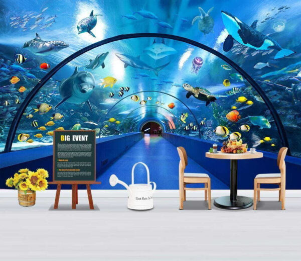 Delphin schwimmt im Wasser Fototapeten Delphin schwimmt im Wasser