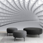 Fototapeten Futuristisches geometrisches Tunneldesign-Muster