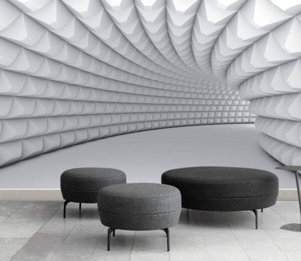 Futuristisches geometrisches Tunneldesign-Muster Fototapeten Futuristisches geometrisches Tunneldesign-Muster
