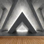 Fototapeten Raum mit dreieckiger Struktur