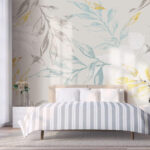 Fototapeten Zarte Blätter in sanften Farben