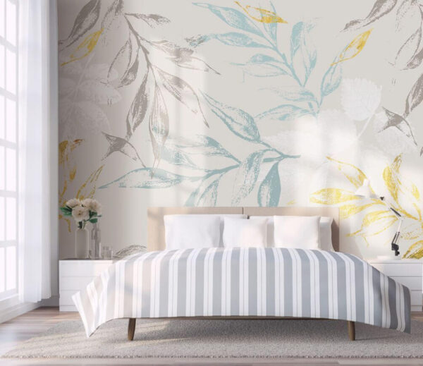 Fototapeten Zarte Blätter in sanften Farben