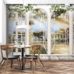 Fototapeten Panoramablick durch gewölbte Türen