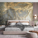 Fototapeten Abstraktes Metallic-Marmor-Texturmuster