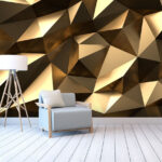 Fototapeten Facettiertes geometrisches Muster in Bronze.