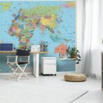 Fototapeten Karte von Australien mit schwarzem Text
