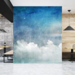 Fototapeten Blauer und weißer Hintergrund