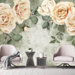 Fototapeten Elegante Rosen mit strukturiertem Hintergrund
