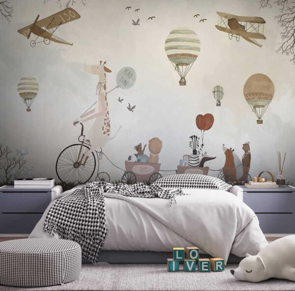 Zeichnung eines Heißluftballons Fototapeten Zeichnung eines Heißluftballons