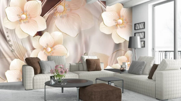 Fototapeten Zarte Blüten in sanften Farbtönen