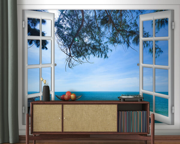 Fenster mit Blick auf das Meer Fototapeten Fenster mit Blick auf das Meer