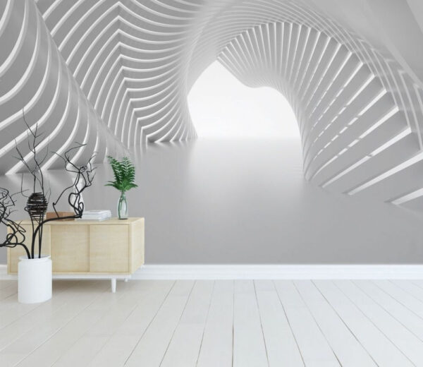 Futuristisches weißes architektonisches Spiraldesign Fototapeten Futuristisches weißes architektonisches Spiraldesign