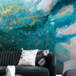 Fototapeten Blaue und orange Farbe