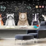 Fototapeten Tisch mit Tieren darauf