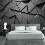 Fototapeten Monochromes geometrisches abstraktes Muster
