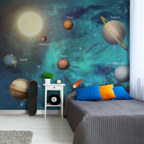 Blauer Planet im Weltraum Fototapeten Blauer Planet im Weltraum