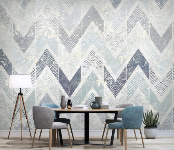 Muster aus blauen und weißen Chevrons Fototapeten Muster aus blauen und weißen Chevrons