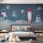 Fototapeten Aquarell eines Astronauten