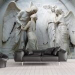 Fototapeten Statue eines Mannes, der eine Frau küsst