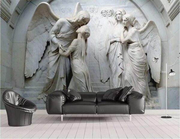 Statue eines Mannes, der eine Frau küsst Fototapeten Statue eines Mannes, der eine Frau küsst