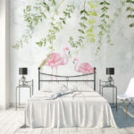 Fototapeten Aquarell eines Flamingos