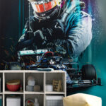 Fototapeten Person, die einen Helm trägt